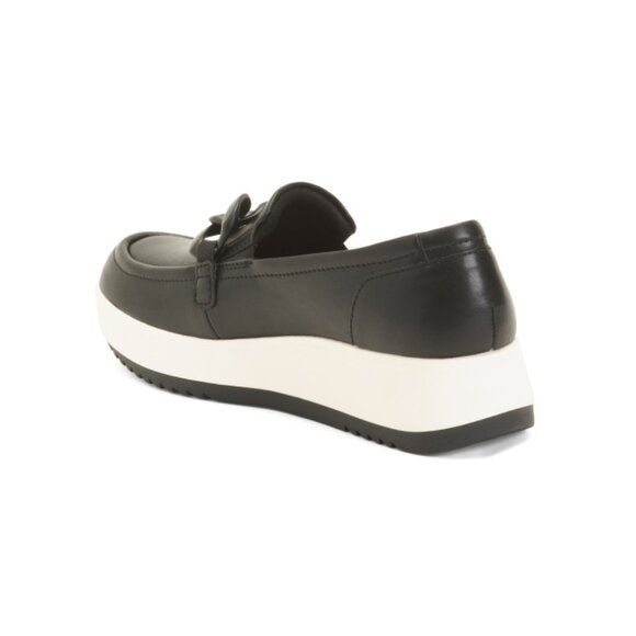 CLARKS Black/white Leather Zylah May Comfort Loafers - Picture 2 of 2
